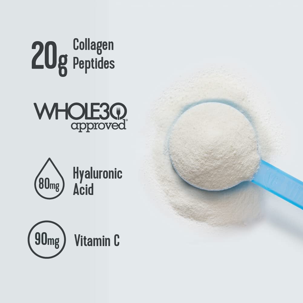 Vital Proteins Collagen Peptides Powder with Hyaluronic Acid and Vitamin C, Unflavored, 20 oz