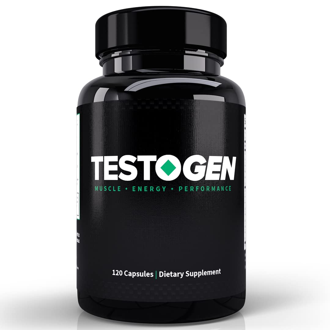 TestoGen Booster for Men - Natural Male Vitality Supplement to Combat Low Energy, Fight Fatigue, Support Weight Control & Increase Muscle Growth - 120 Caps