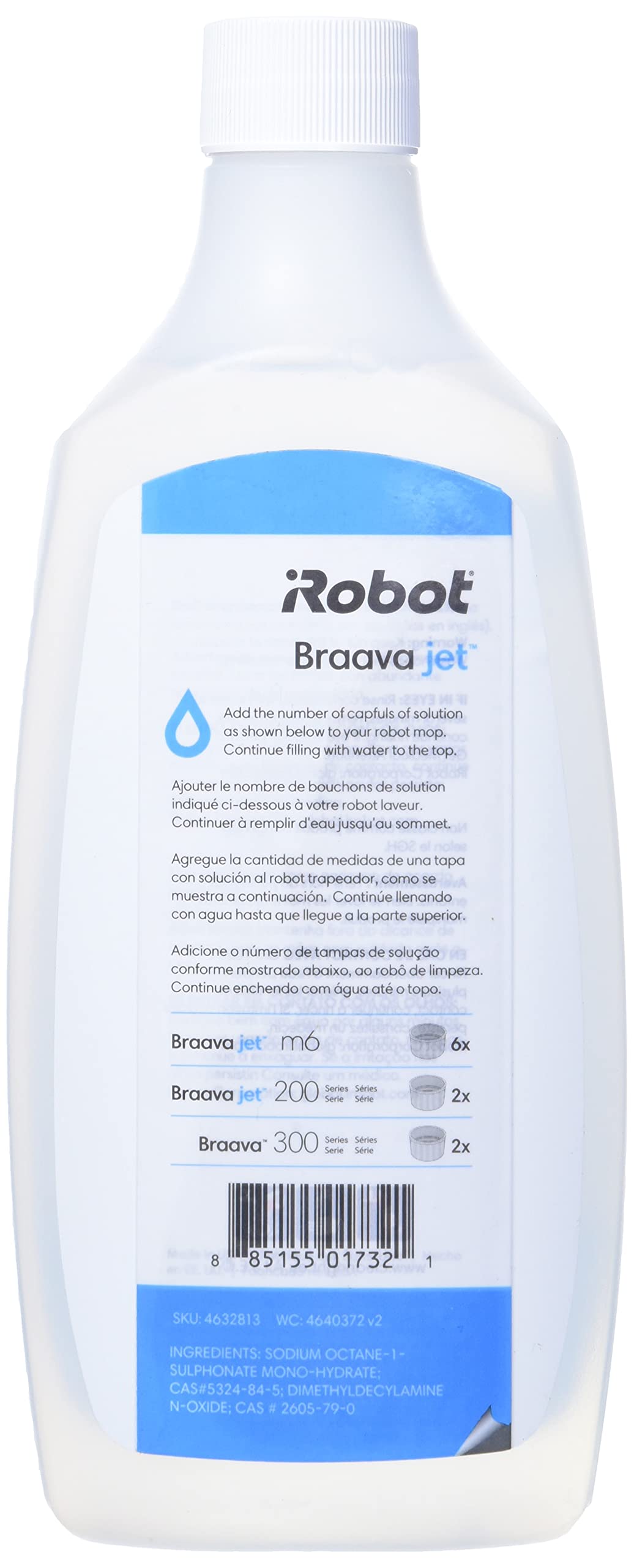 iRobot Authentic Replacement Parts Jet Hard Floor Cleaning Solution, Compatible with All Braava Robot Mop Accessory, Clear