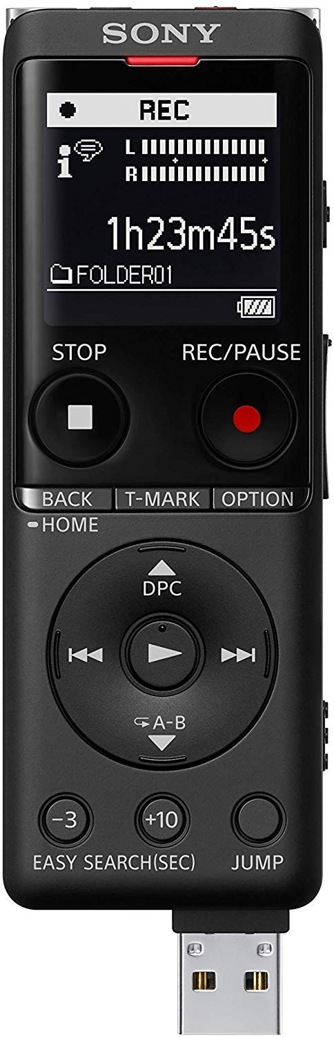 Sony Digital Voice Recorder UX Series, 4 GB Built-in Storage, Expandable via MicroSD, Includes A NeeGo Lavalier Lapel Mic and a NeeGo Micro SD Card 32GB