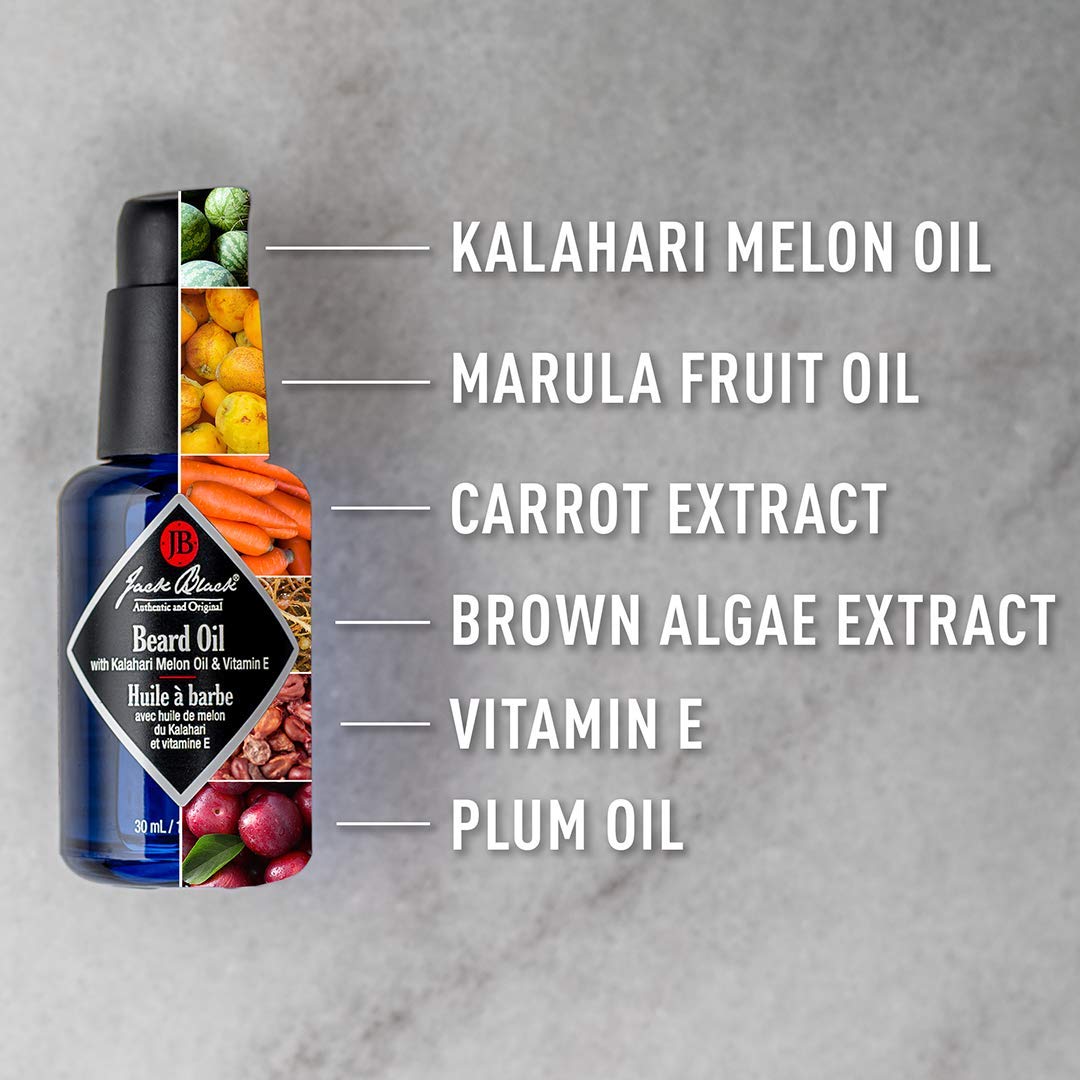 Jack Black - Beard Oil with Kalahari Melon Oil & Vitamin E, 1 Fl Oz
