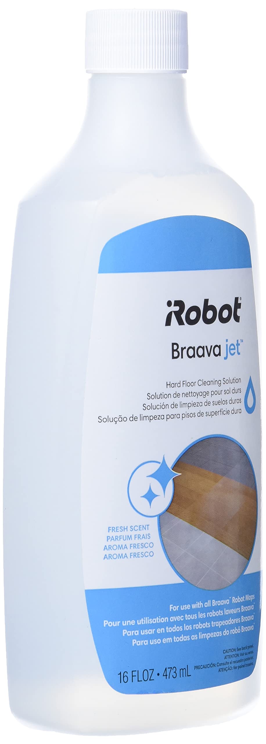 iRobot Authentic Replacement Parts Jet Hard Floor Cleaning Solution, Compatible with All Braava Robot Mop Accessory, Clear