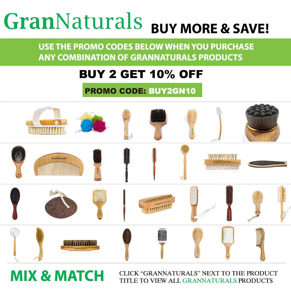 GranNaturals Bath & Shower Dry Skin and Body Sisal Brush | Naturals Fibers to Improve Blood Circulation, Exfoliate Skin, and Reduce Cellulite