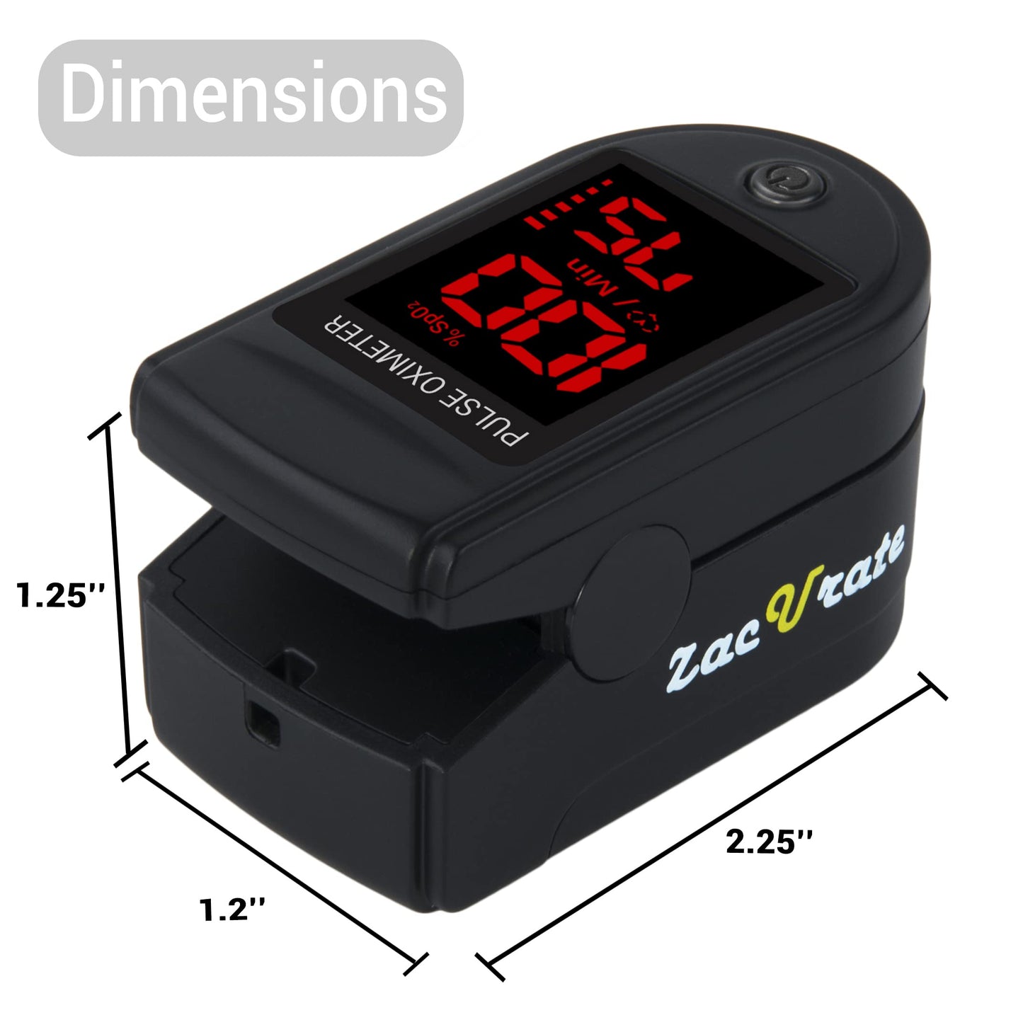 Zacurate Pro Series 500DL Fingertip Pulse Oximeter Blood Oxygen Saturation Monitor with Silicon Cover, Batteries and Lanyard (Royal Black)