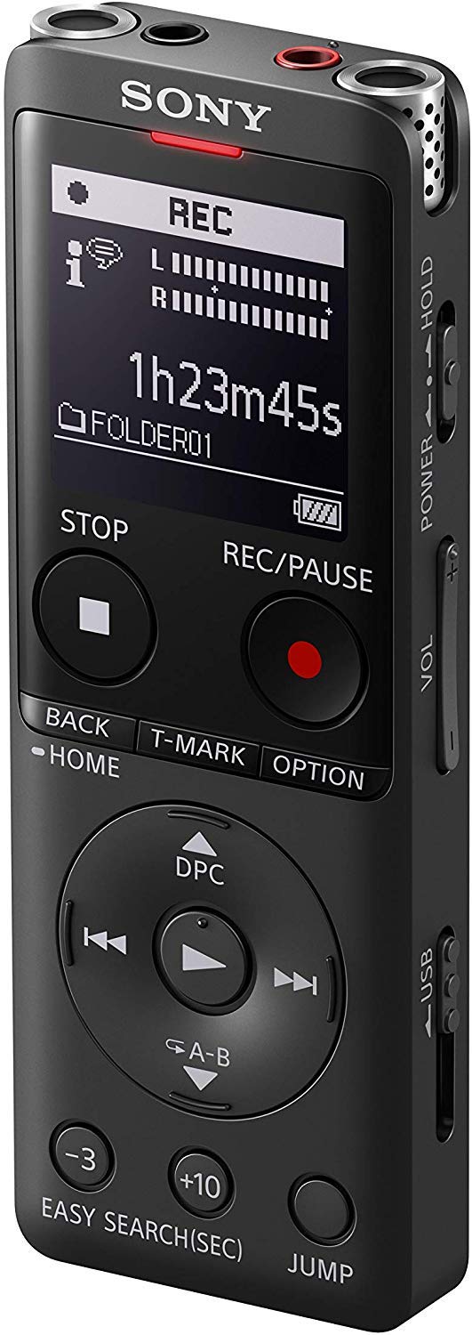 Sony Digital Voice Recorder UX Series, 4 GB Built-in Storage, Expandable via MicroSD, Includes A NeeGo Lavalier Lapel Mic and a NeeGo Micro SD Card 32GB