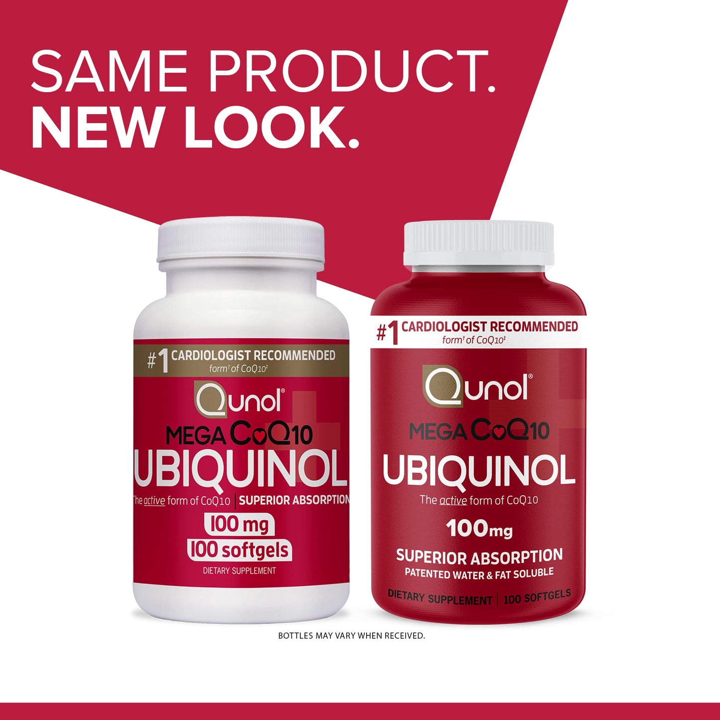 Ubiquinol CoQ10 100mg Softgels, Qunol Mega Ubiquinol 100mg - Superior Absorption - Active form of Coenzyme Q10 for Heart Health & Healthy Blood Pressure Levels - 100 Count (Pack of 2)