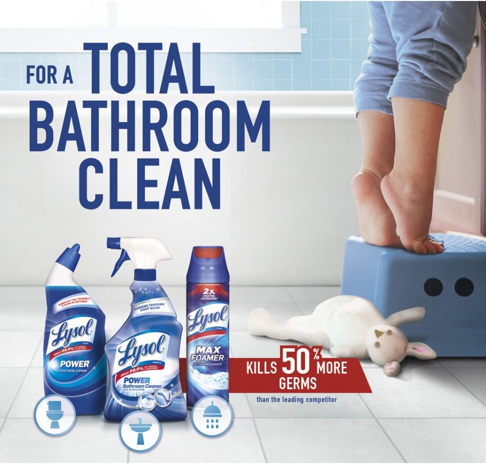 Lysol Toilet Bowl Cleaner Gel, For Cleaning and Disinfecting, Bleach Free, Ocean Fresh Scent, 24oz