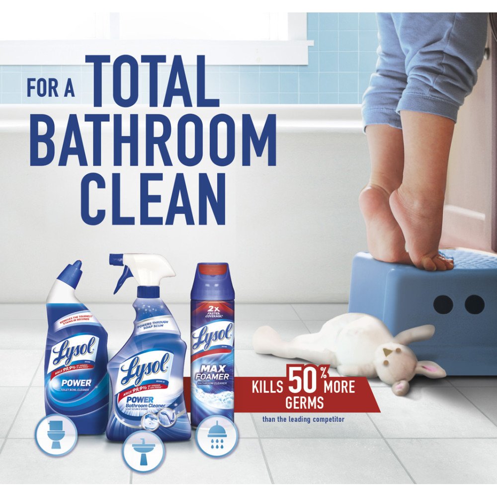 Lysol Toilet Bowl Cleaner Gel, For Cleaning and Disinfecting, Bleach Free, Ocean Fresh Scent, 24oz