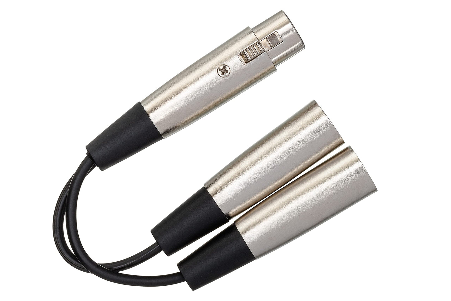 Hosa YXM-121 XLR3F to Dual XLR3M Y Cable, 6 Inch