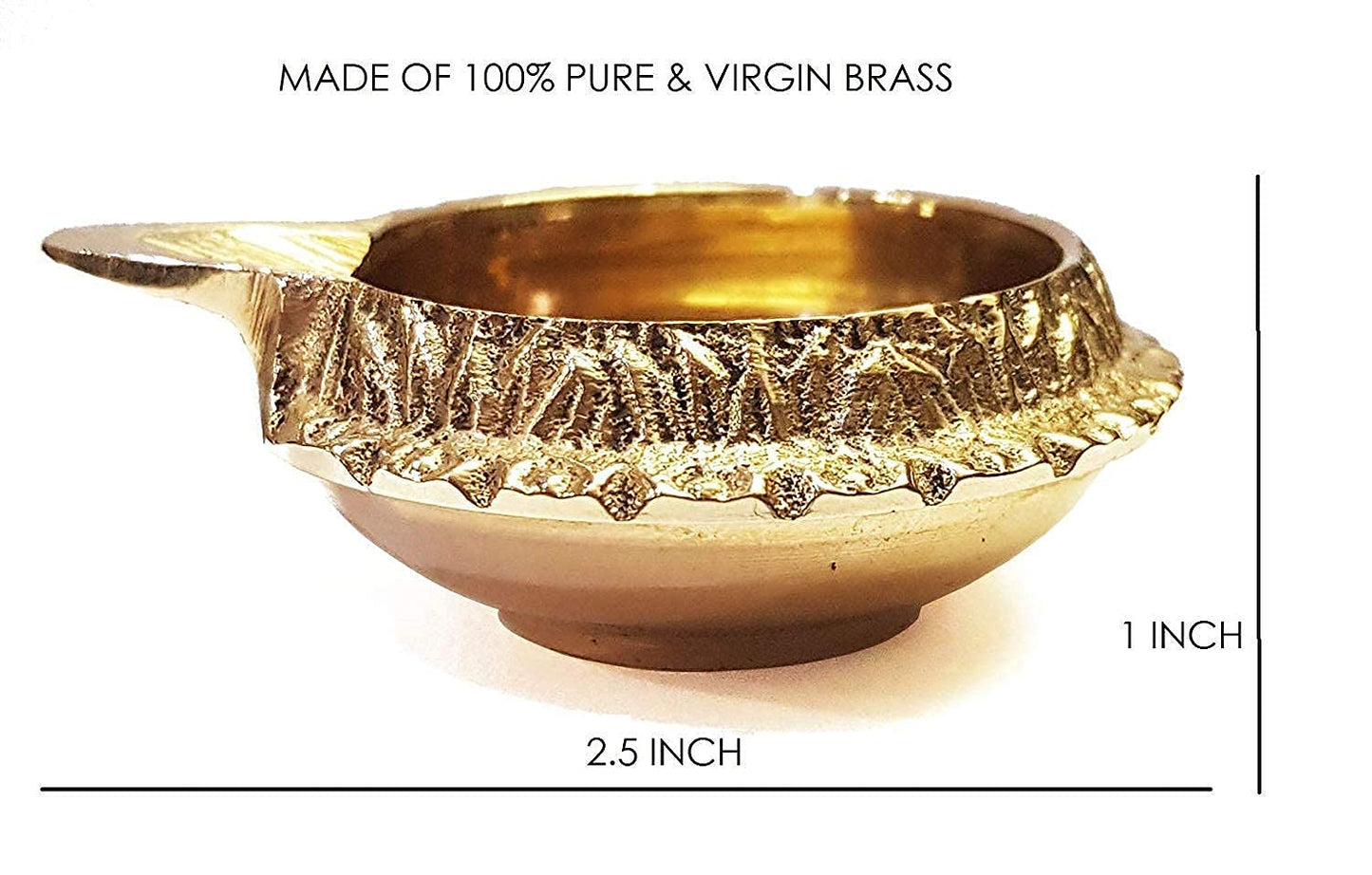 SATVIK 2 pc Kuber Diya for Diwali Decoration. Handmade Oil Lamp with Golden Engraved Made of Virgin Brass Metal. Diwali Diya Vilakku for Puja Pooja. Traditional Indian Deepawali Gift Items