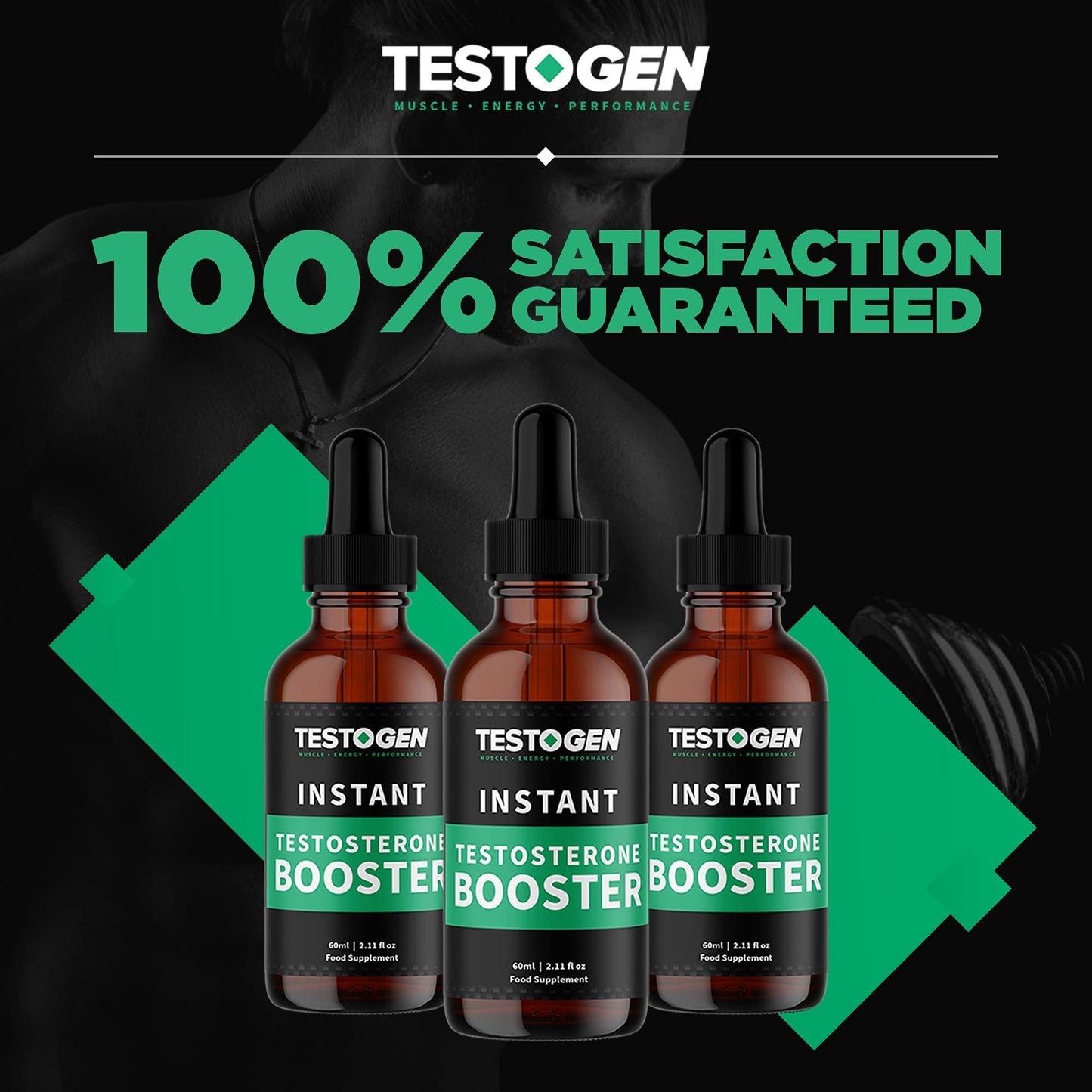 Testogen: Men’s T-Level Support Liquid Drops - Supplement with Vitamin D, Zinc, and L-Arginine - 60 ml - Fast-Release Formula - Supports Mood, Energy, and Lean Muscles - Herbal and All-Natural