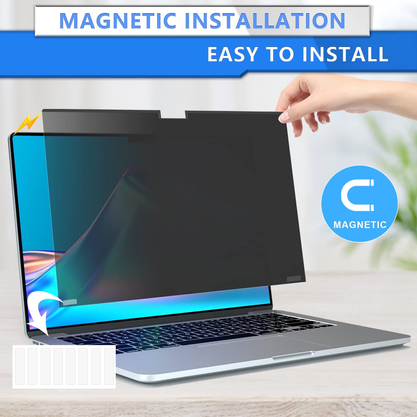 MacBook Pro 14 Privacy Screen, Magnetic Removable Privacy Screen Compatible with Macbook Pro 14 inch 2021~2023 (M1 Pro/M1 Max/M2 Pro / M2 Max A2779/A2442), Anti-Peeping,Anti Blue Light and Anti Glare