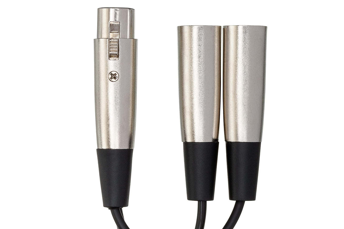Hosa YXM-121 XLR3F to Dual XLR3M Y Cable, 6 Inch