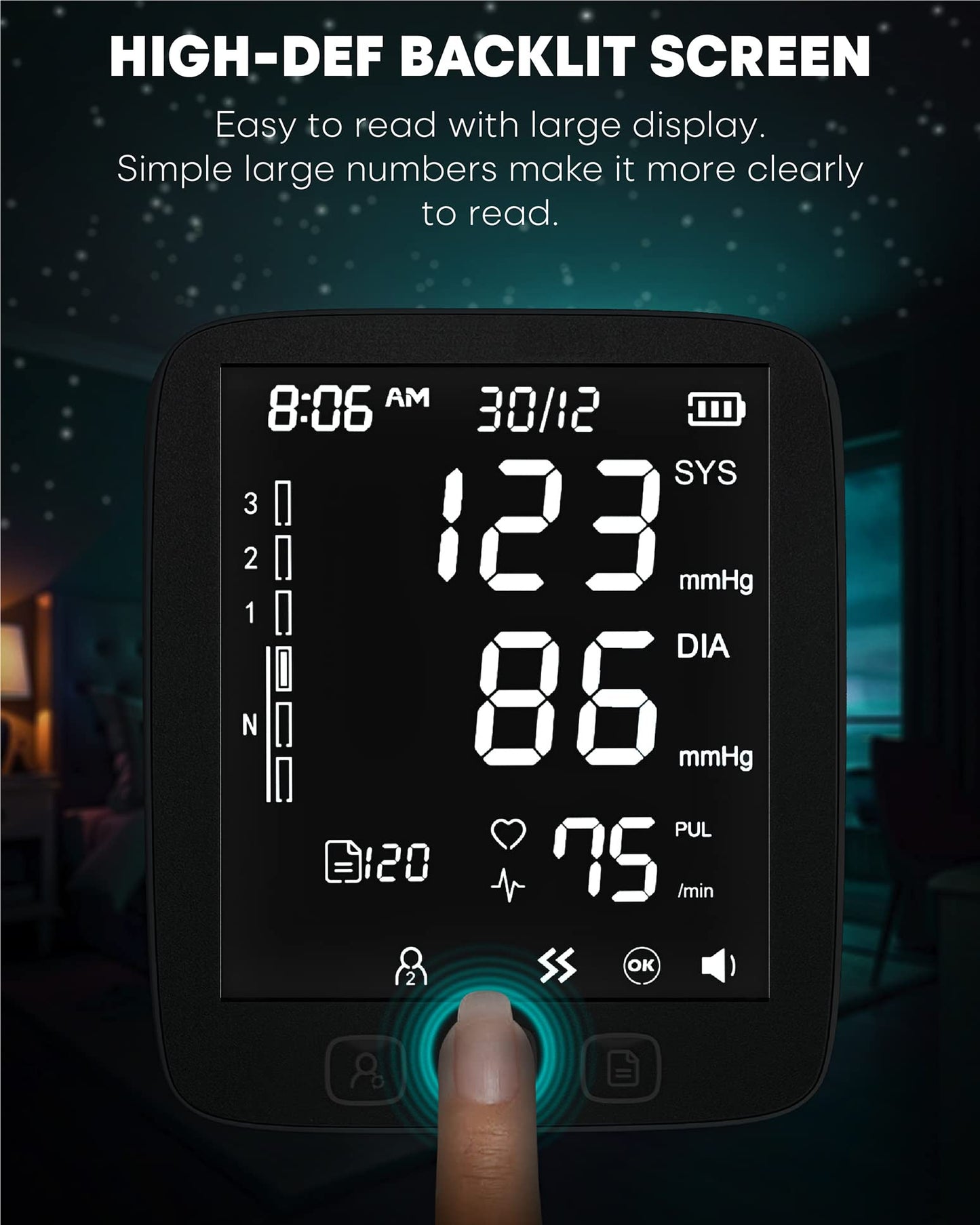 All New LAZLE Blood Pressure Monitor - Automatic Upper Arm Machine & Accurate Adjustable Digital BP Cuff Kit - Largest Backlit Display - 200 Sets Memory, Includes Batteries, Carrying Case
