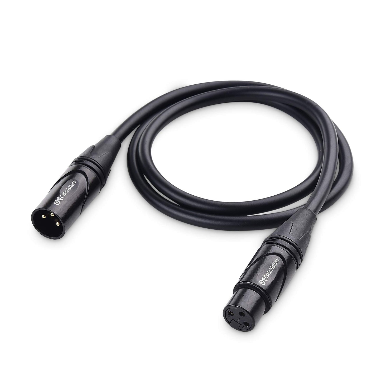 Cable Matters 2-Pack Premium XLR to XLR Microphone Cable 3 Feet, Oxygen-Free Copper (OFC) XLR Male to Female Cord/XLR Cables/Mic Cable