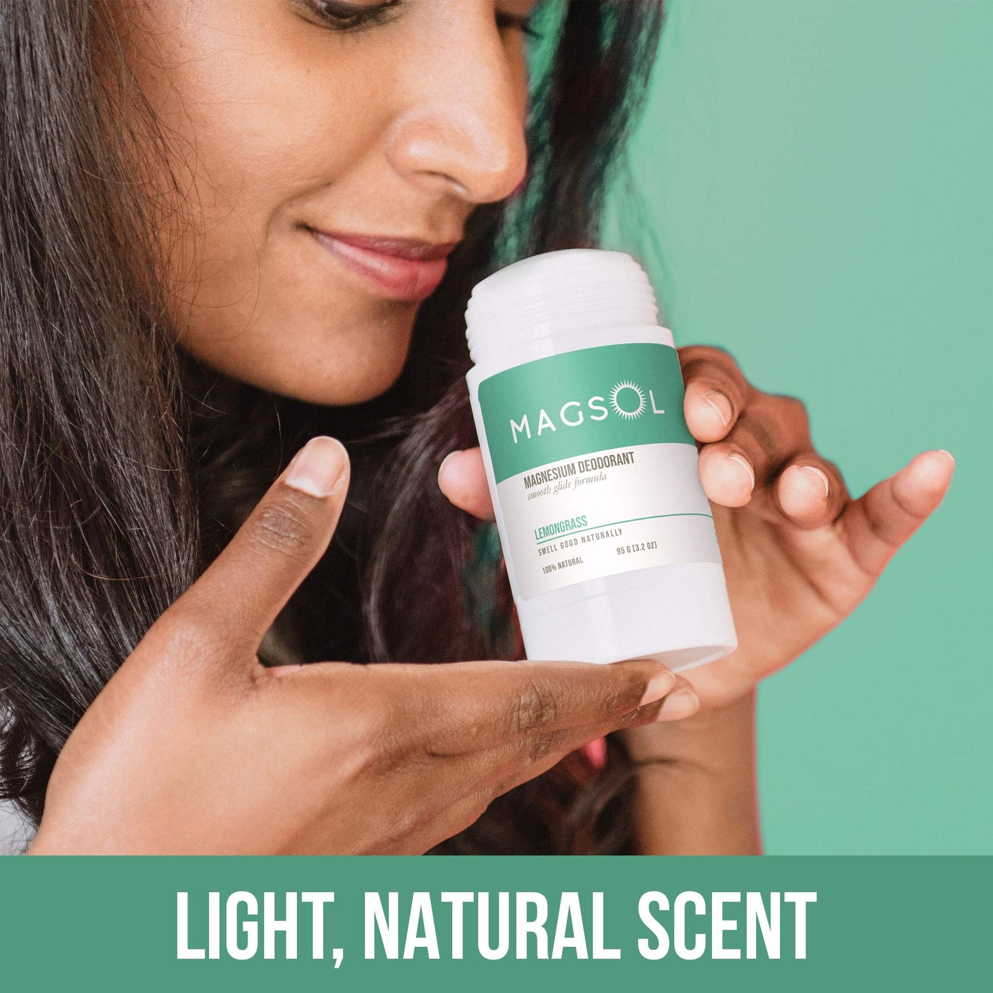 MAGSOL Natural Deodorant for Men & Women - Mens Deodorant with Magnesium - Perfect for Ultra Sensitive Skin, Aluminum Free Deodorant for Women, Baking Soda Free 3.2 oz (Lemongrass)