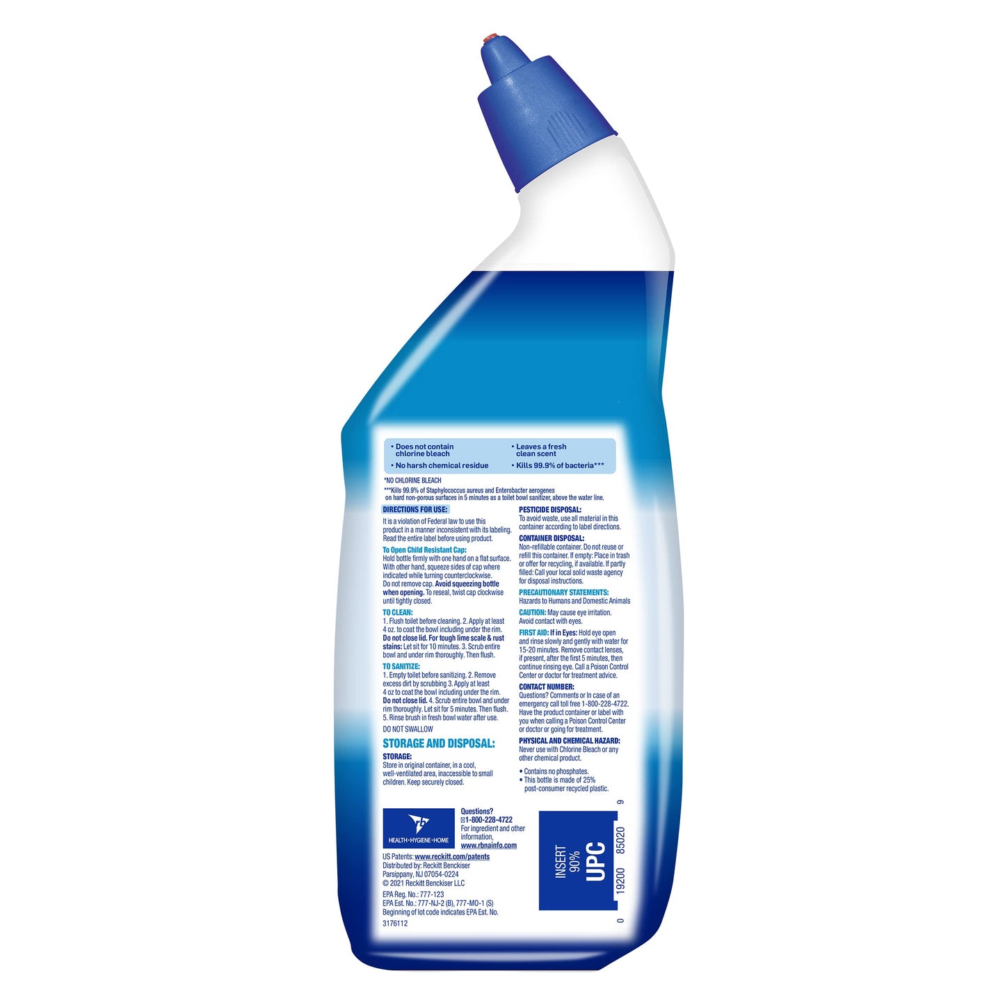 Lysol Toilet Bowl Cleaner Gel, For Cleaning and Disinfecting, Bleach Free, Ocean Fresh Scent, 24oz