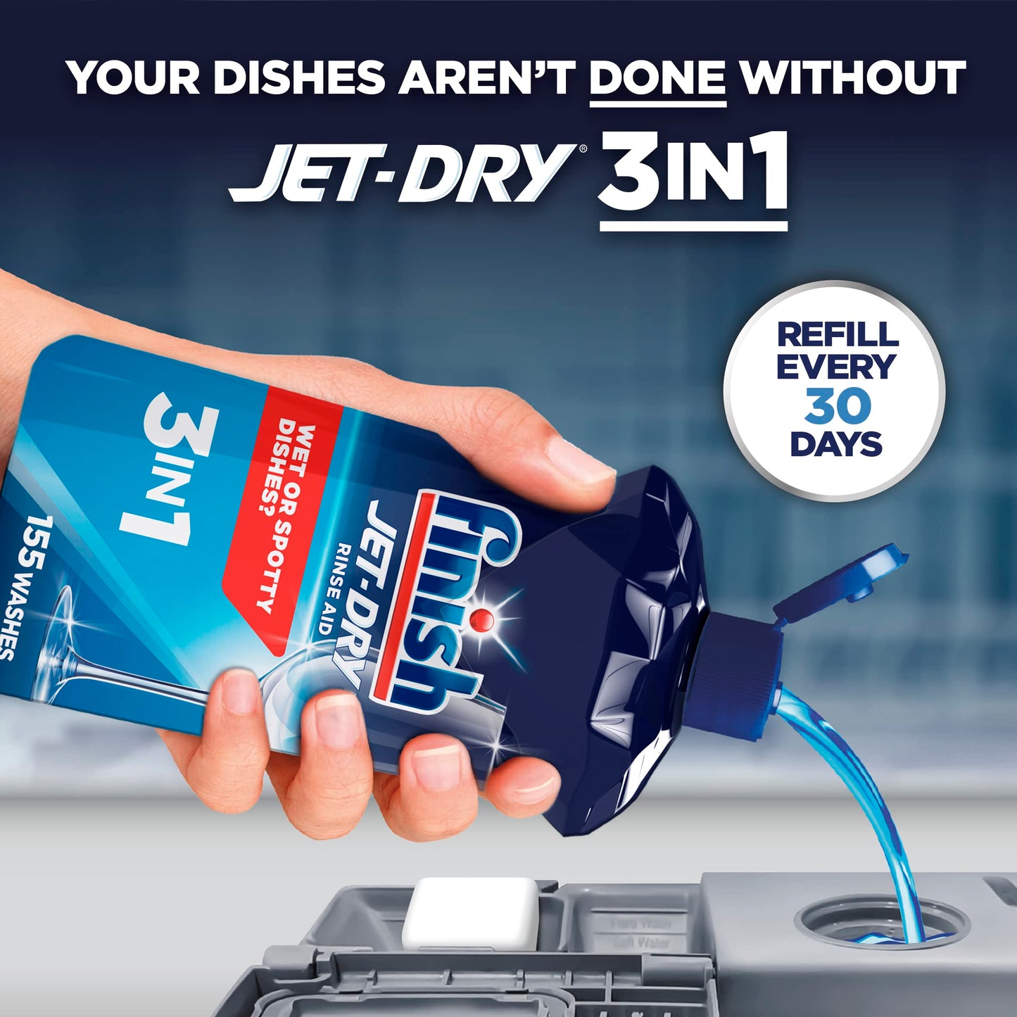 Finish Jet-dry, Rinse Agent, Ounce Blue 32 Fl Oz (Packaging May Vary)