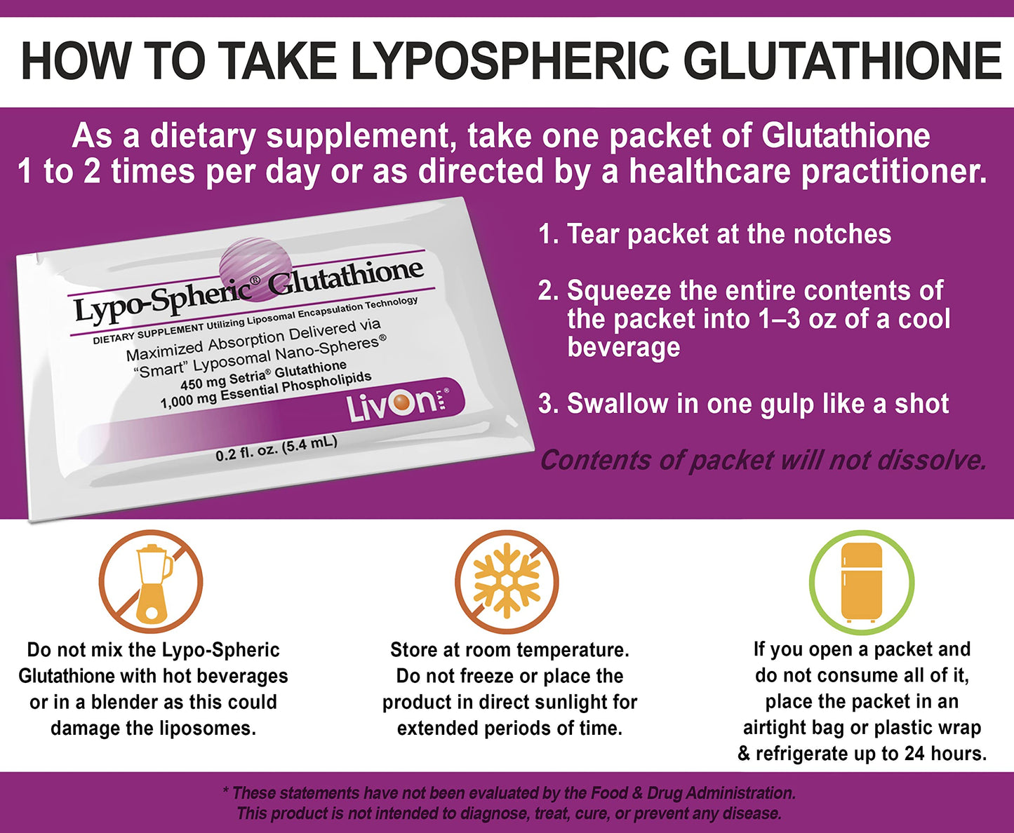 Lypo–Spheric Glutathione - 2 Cartons (60 Packets) – 450 mg Glutathione Per Packet – Liposome Encapsulated for Improved Absorption– Professionally Formulated, 100% Non–GMO
