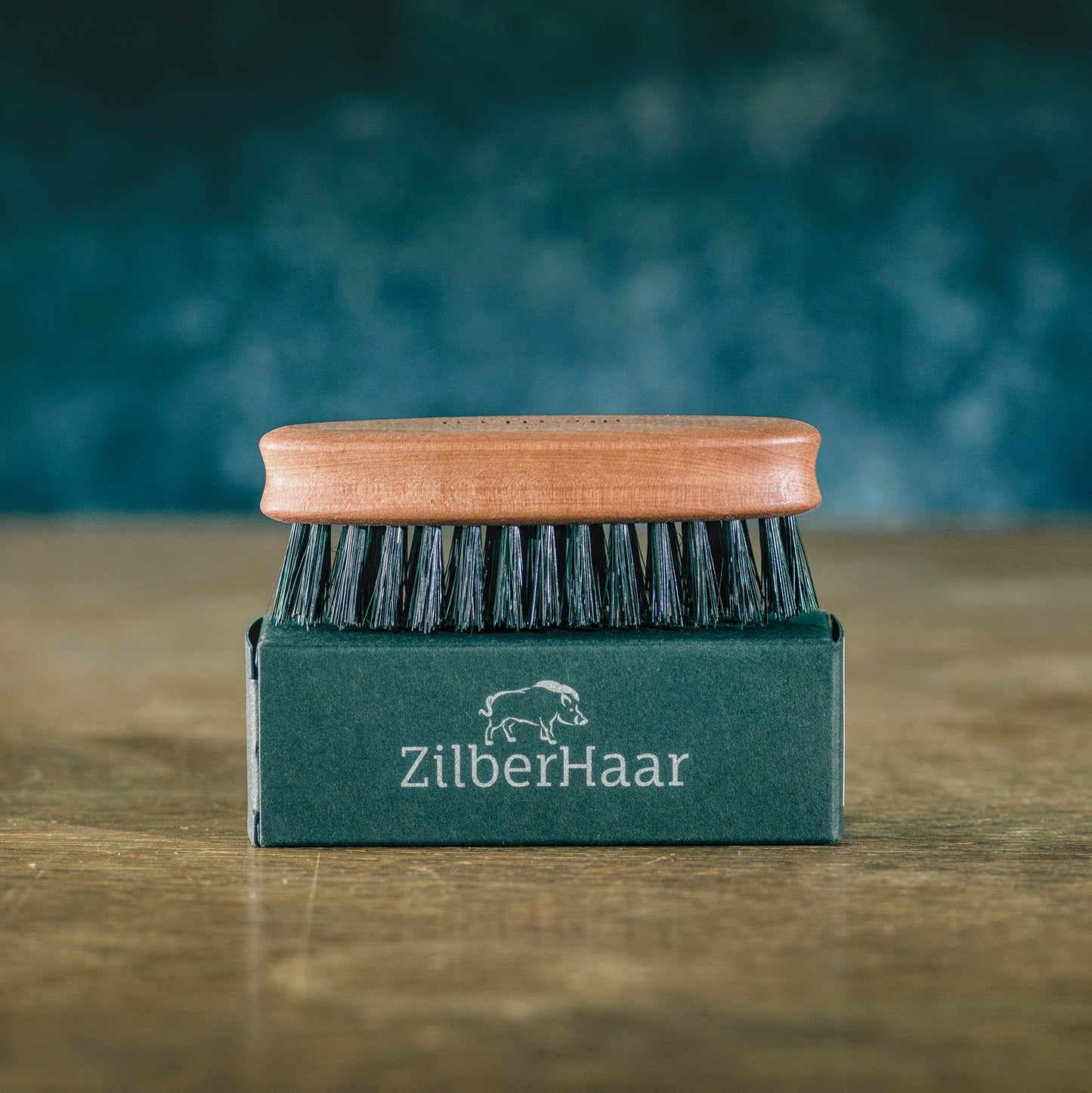 ZilberHaar Pocket Mustache and Beard Brush - Stiff Boar Bristles Small Brush - Perfect Beard Grooming Tool - Relieves beard itch - Short and Medium - Made In Germany