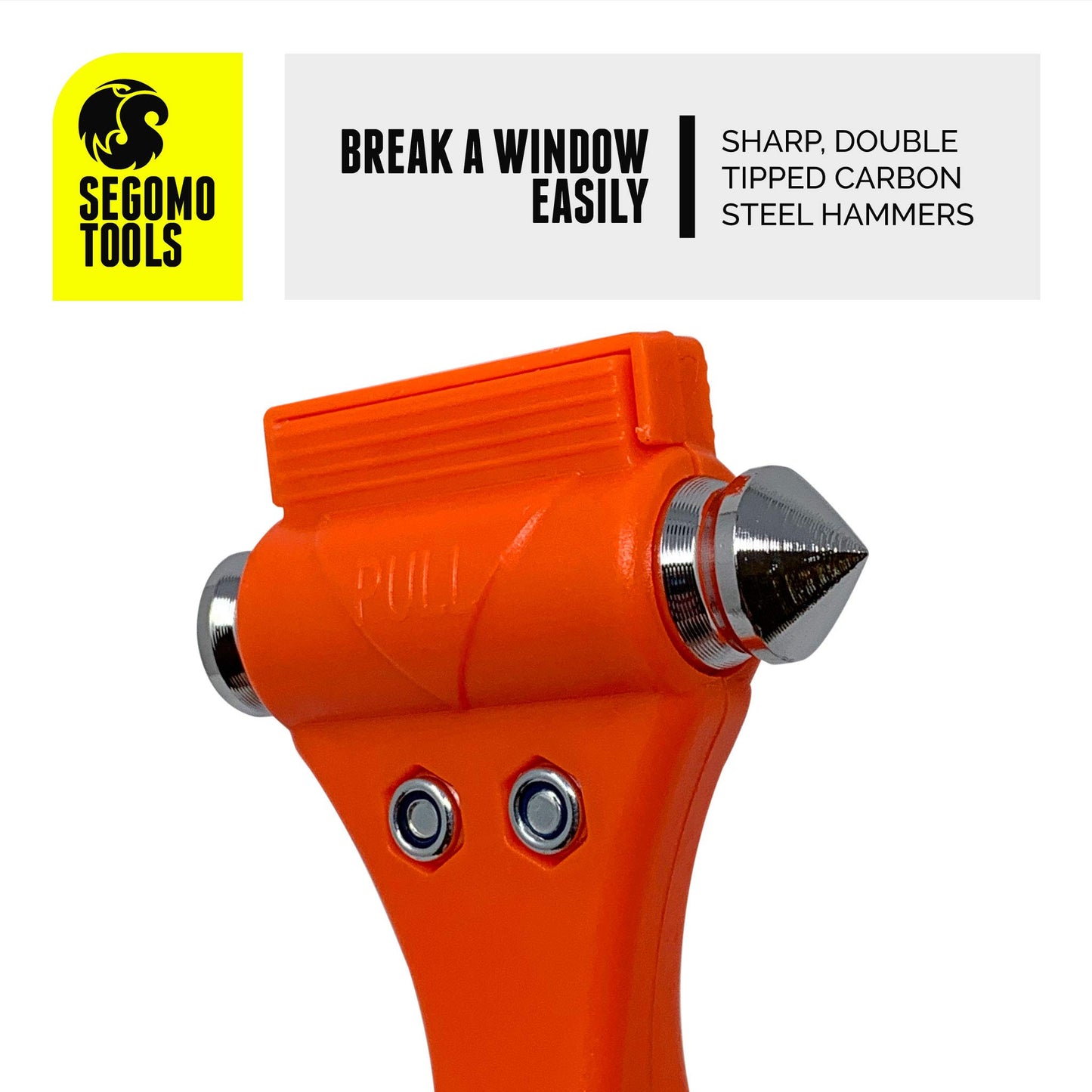 Segomo Tools 2 Packs of Emergency Escape Safety Hammer with Car Window Breaker & Seat Belt Cutter | Car Safety Tool | Seat Belt Cutter and Glass Breaker | Emergency Car Tool - ESHM02